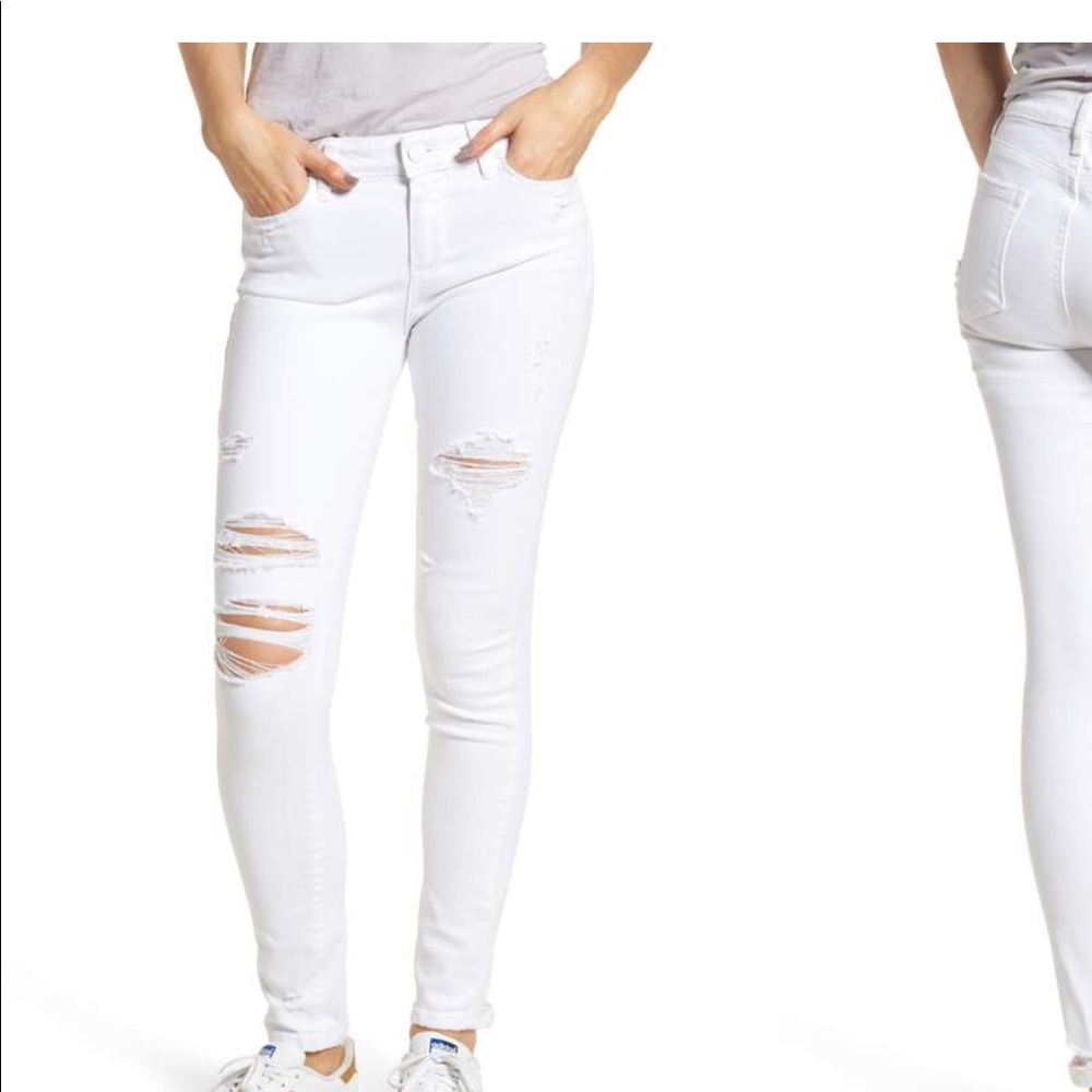 Paige white distressed denim